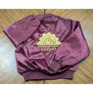 Vintage Las Vegas Casino Satin Jacket Cities Of Gold Size Medium Made In USA